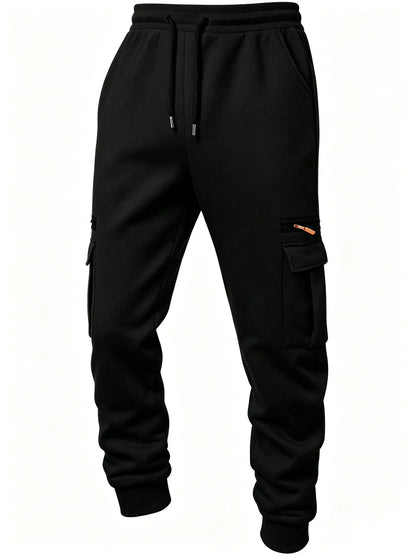 2026 Men's Joggers Pants Loose Drawstring Long Pants Men Zipper Multi-pocket Sweatpants Casual Cargo Trousers For Men Fitness