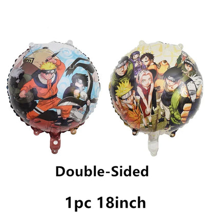 Naruto Kakashi Balloons Uchiha Sasuke Ballons Happy Birthday Banner Party Decoration Kids Toy Cake Topper Disposable Tableware