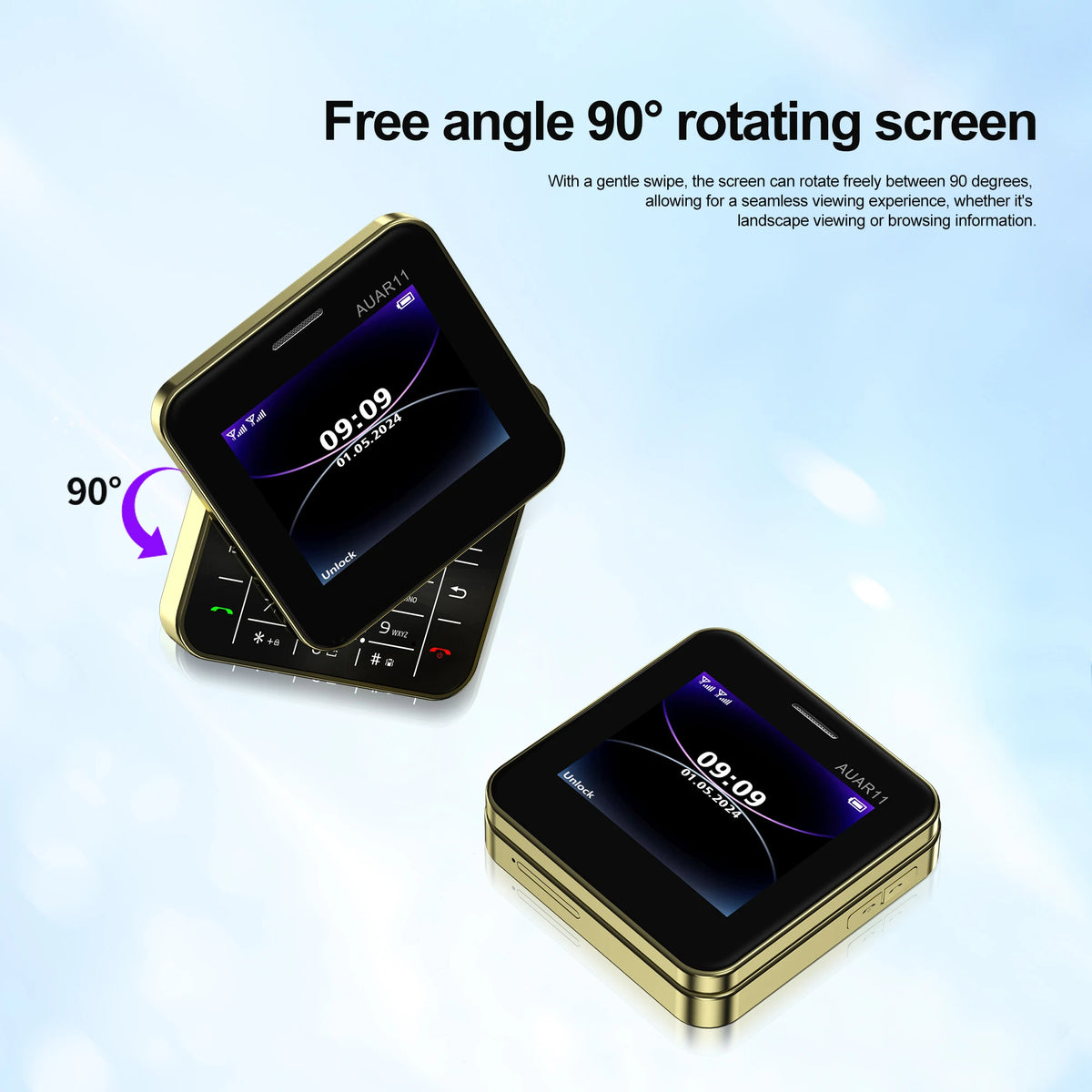 SERVO  Rotatable Mini Mobile Phone 2G GSM 2 SIM Standby Magic Voice FM Radio Quick Dialing Button Slider Small Cellphones