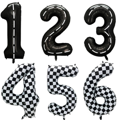40'' Number Race Car Balloon Racetrack Balloon Truck Bike Wheels Tire Racing Car Theme Party Supplies Boys' Birthday Party Favor