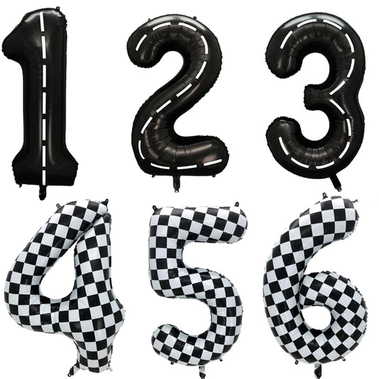 40'' Number Race Car Balloon Racetrack Balloon Truck Bike Wheels Tire Racing Car Theme Party Supplies Boys' Birthday Party Favor
