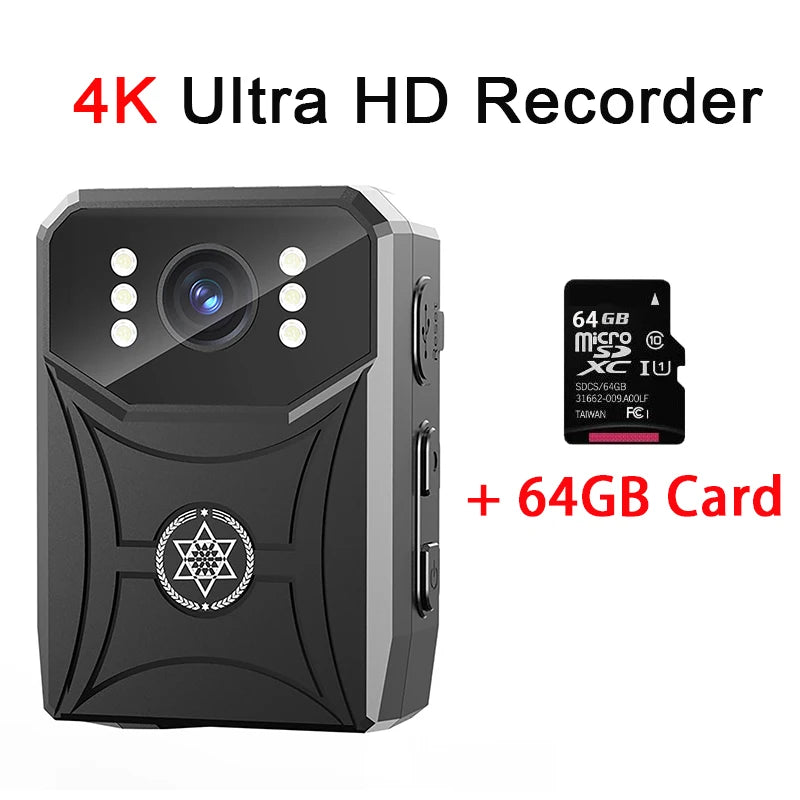 4K HD Mini Camera WIFI Connection Infrared Night Vision Police Body Camera Waterproof Portable Cam Small Digital Video Recorder