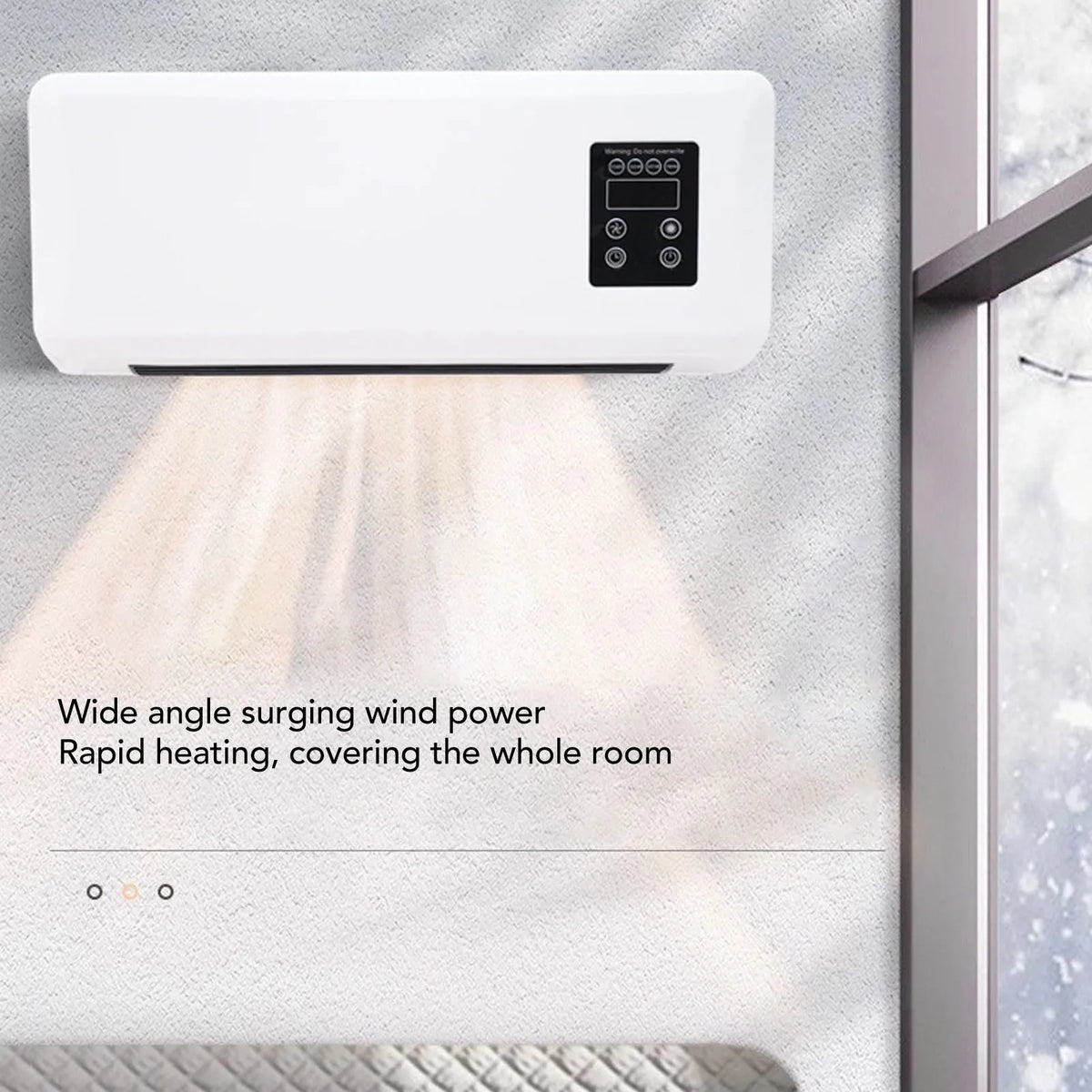 Wall Mounted Room Heater Waterproof Quick Heating Towel Drying Rack Space Saving Electric Wall Heater 1500W for Living Room