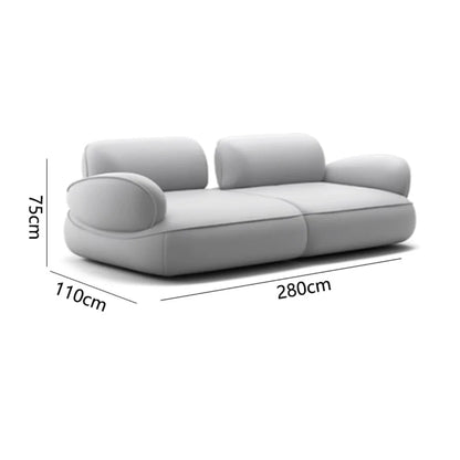 LXSnail sofa Cheney fabric  minimalist straight row size apartment backrest sofa