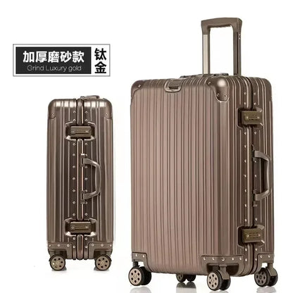 100% Aluminum-Magnesium Alloy Suitcases 20/24/26/29 Inch Lightweight Spinner Luggage TSA Lock Durable Travel Bag