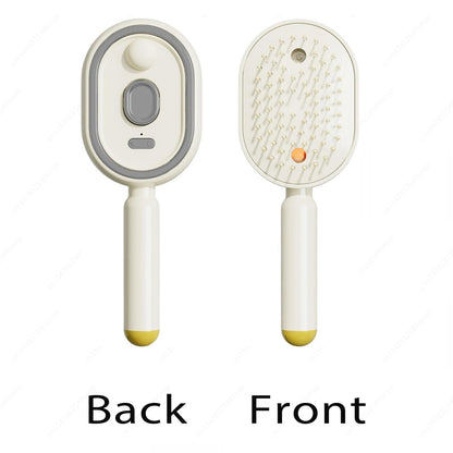 Electric Spray Hair Brush 2-In-1 Misting Hair Brush with Water Spray Reduce Frizz Anti-Static Retractable Steam Massage Comb