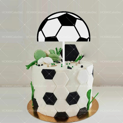 Soccer Themed Happy Birthday Cake Topper Set Acrylic Football Goal Soccer Ball Cake for Birthday Sports Party Decor Supplies