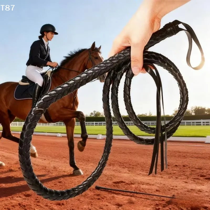 1pc Equestrian Western Cowboy Whip With An Ergonomic Handle And Long Handle Design, Suitable For Horse Riding Enthusiasts.
