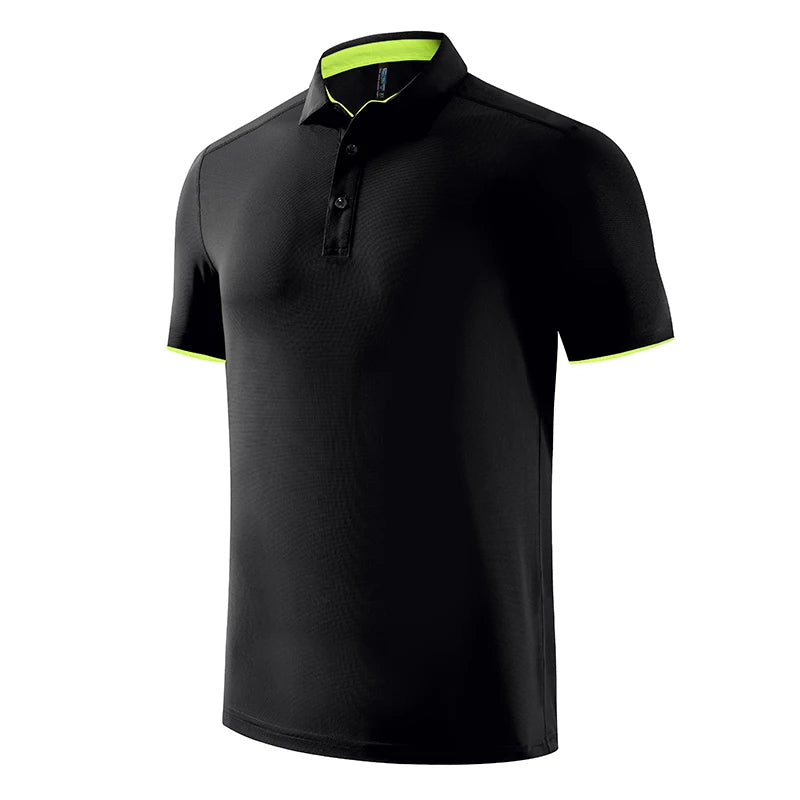 Quick Dry Men's Sports Polo Shirt Golf Wear Summer Gym Fitness Training Clothing Comfortable Breathable Shirts