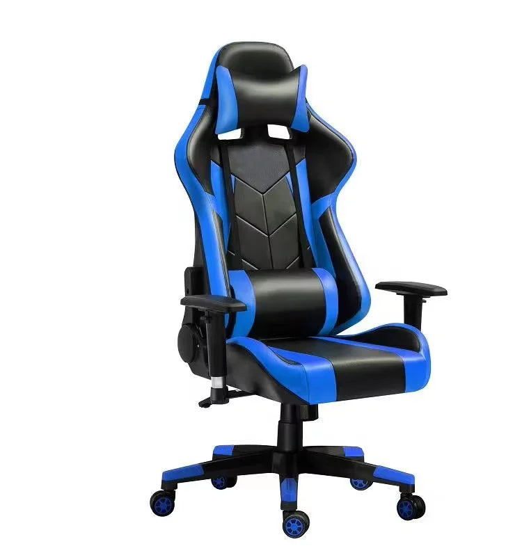 Black Red Gaming Chair with 180° Reclining Backrest Adjustable Height Ergonomic Office Computer Chair Retractable Footrest
