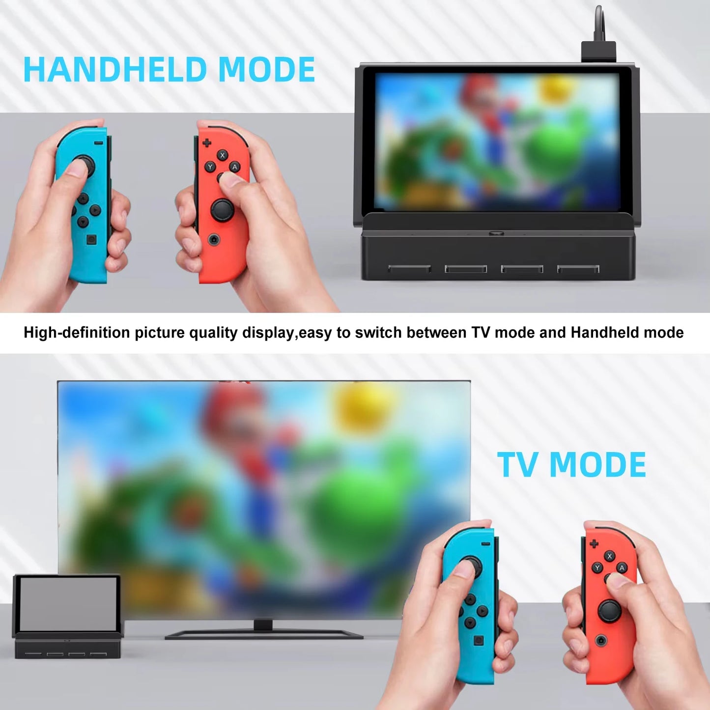 For Nintend Switch 7 In 1 Game Card Reader Switch For Switch OLED Screen Mirroring Base, Supports One-Click Switching of Games