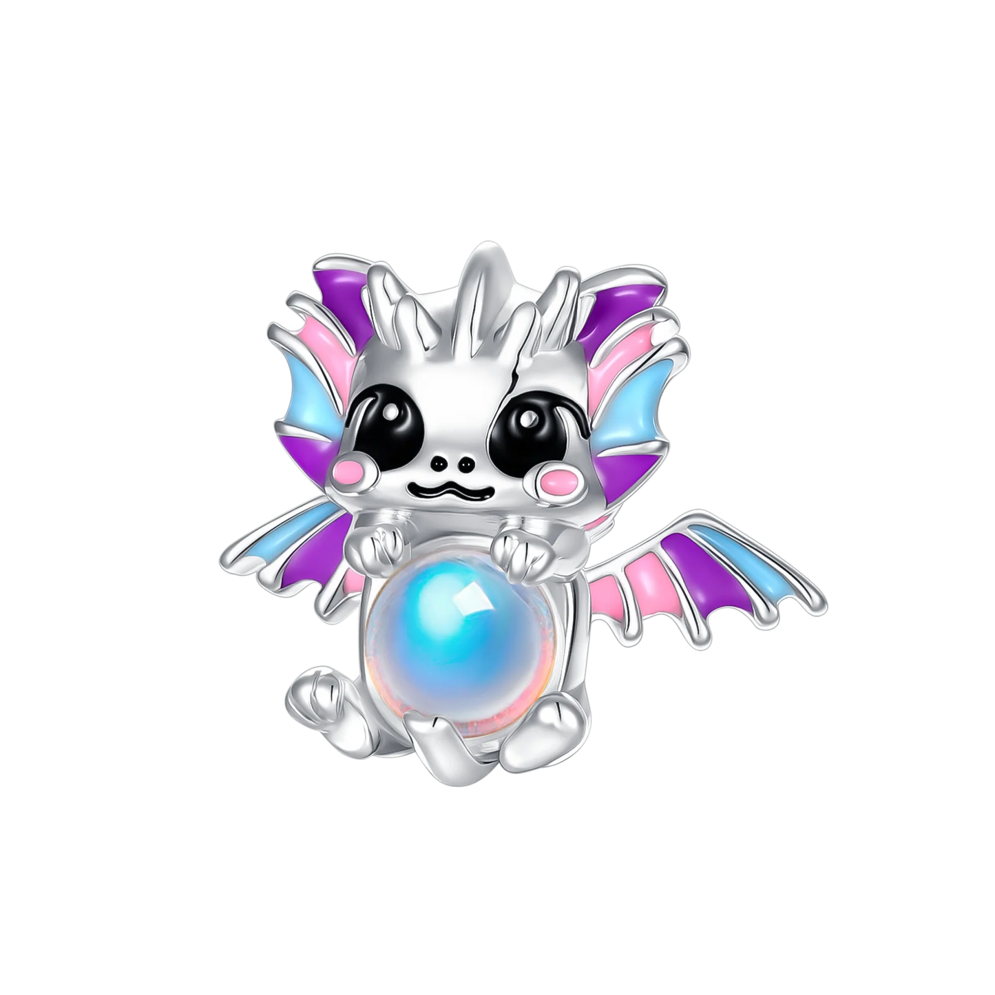 925 Sterling Silver Purple Baby Dragon Flying Dragon Cub Pendant Charm Fit Original Charms Bracelets Women DIY Jewelry Gift