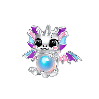 925 Sterling Silver Purple Baby Dragon Flying Dragon Cub Pendant Charm Fit Original Charms Bracelets Women DIY Jewelry Gift