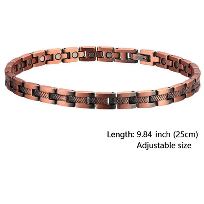 Women Magnetic Therapy Anklets 99.9% Pure Solid Copper 3500 Gauss Magnets Ankle Pain Relief for Arthritis Adjustable Size