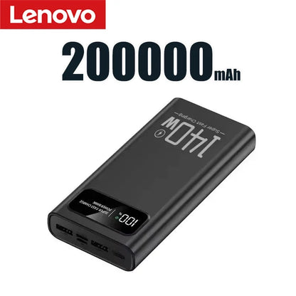 Lenovo 500000mAh High Capacity Power Bank 140W Super Fast Charging Battery Pack LED Digital Display Powerbank For Xiaomi IPhone