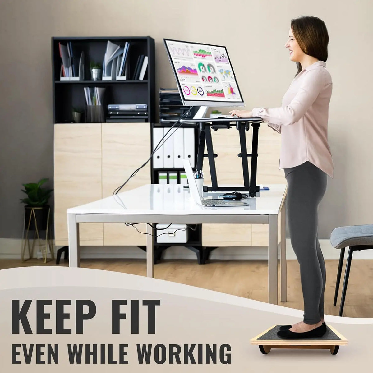 350LBS Anti-Slip Balance Board Professional Wooden Wobble Board for Adults Physical Therapy Standing Desk Core Strength Training