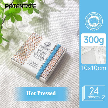 POTENTATE Cotton Fringed Watercolor Notebook 300g Hot/Cold Pressed Specific Watercolor Paper Drawing Book for Art Student