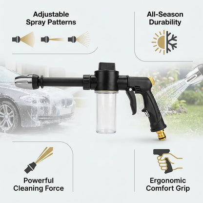 High Pressure Car Wash Foam Gun with Adjustable Nozzle, Detachable Soap Bottle, Household Water Hose Sprayer Nozzle for Car Clea