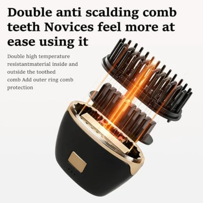Mini Hair Straightener,Rechargeable Wireless Portable Hair Straightener Brush Anti Scald Shell Lightweigh for Travel Gift