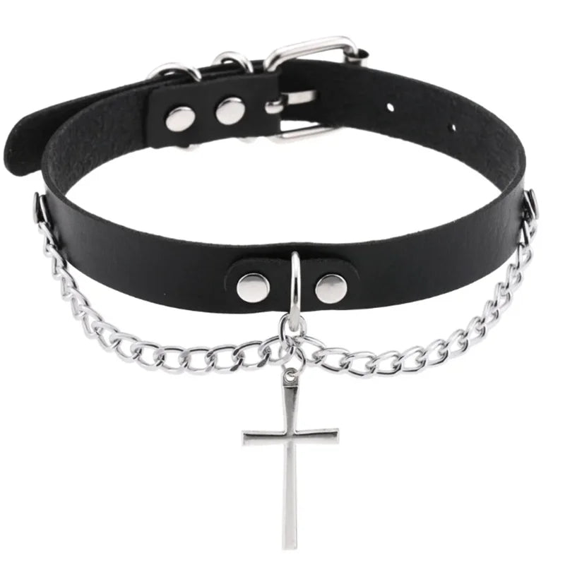 1pc Harajuku Gothic Spike Rivet Star Necklaces Collares Hip Hop Rock