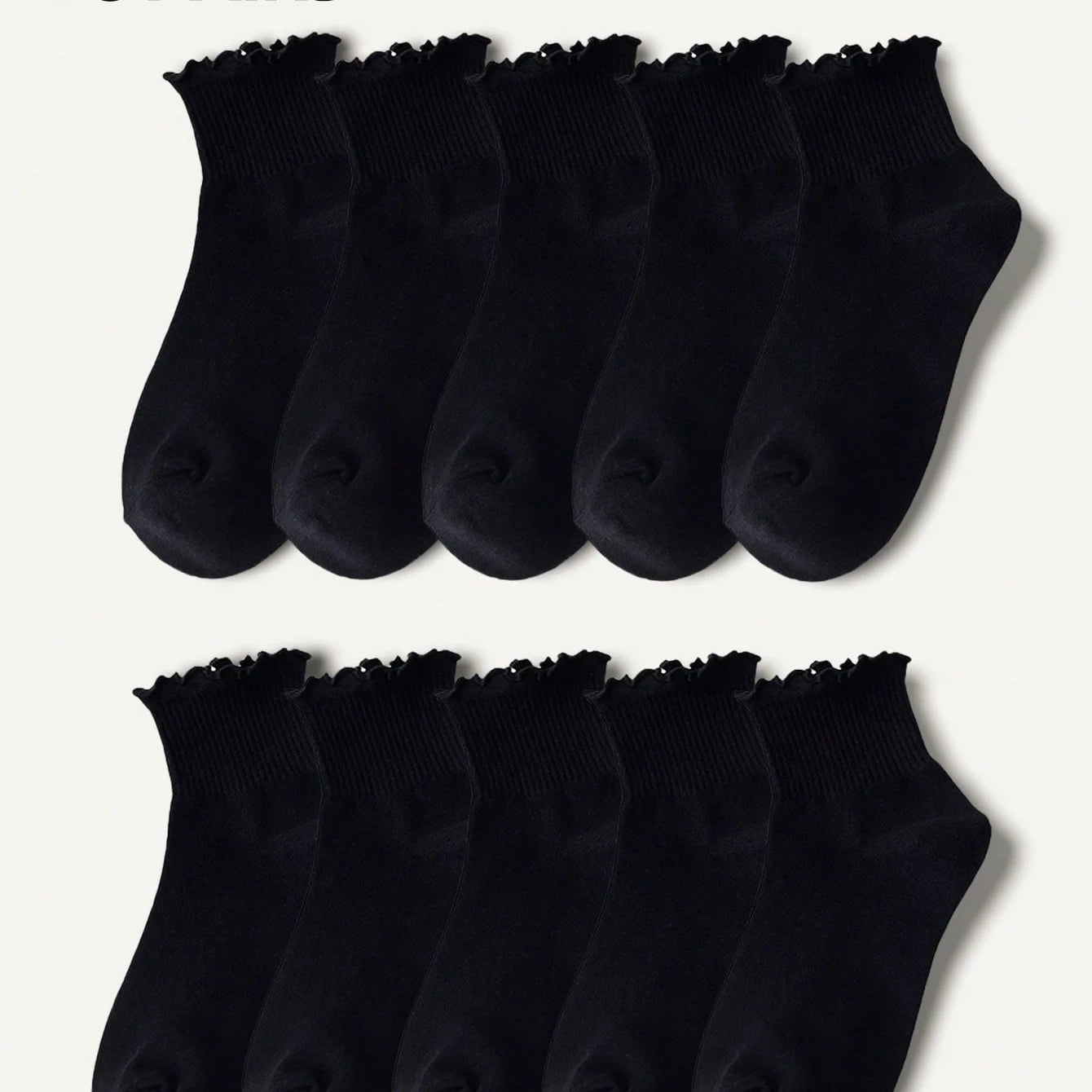 Women's Crew Socks with Ruffles, White and Black, Comfortable, Breathable, Moisture-Absorbing and Sweat-Wicking