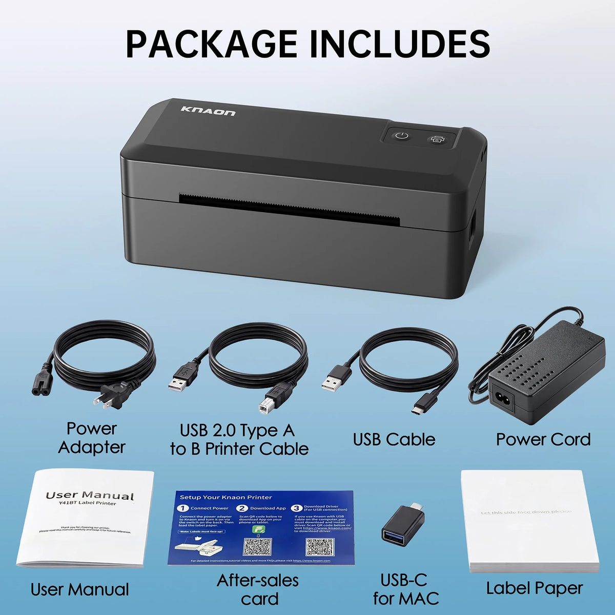 Thermal Shipping Label Printer, 4x6 Bluetooth Label Printer for Small Business and Home, Supports iPhone, Android, Windows, Mac, Chromebook