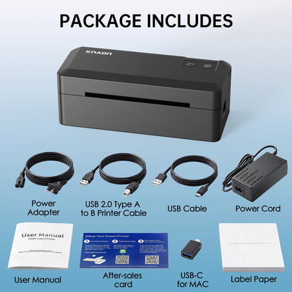 Thermal Shipping Label Printer, 4x6 Bluetooth Label Printer for Small Business and Home, Supports iPhone, Android, Windows, Mac, Chromebook