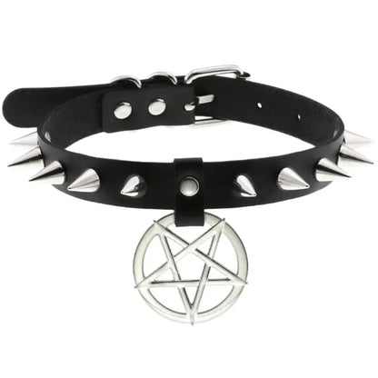 1pc Harajuku Gothic Spike Rivet Star Necklaces Collares Hip Hop Rock