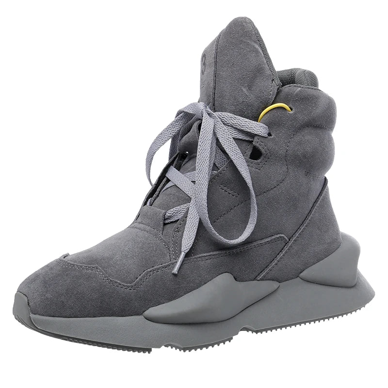 Men’s Cow-Suede High-Top Boots | Breathable Height-Boosting Lace-Up Design | Daily Wear & Outdoor Style