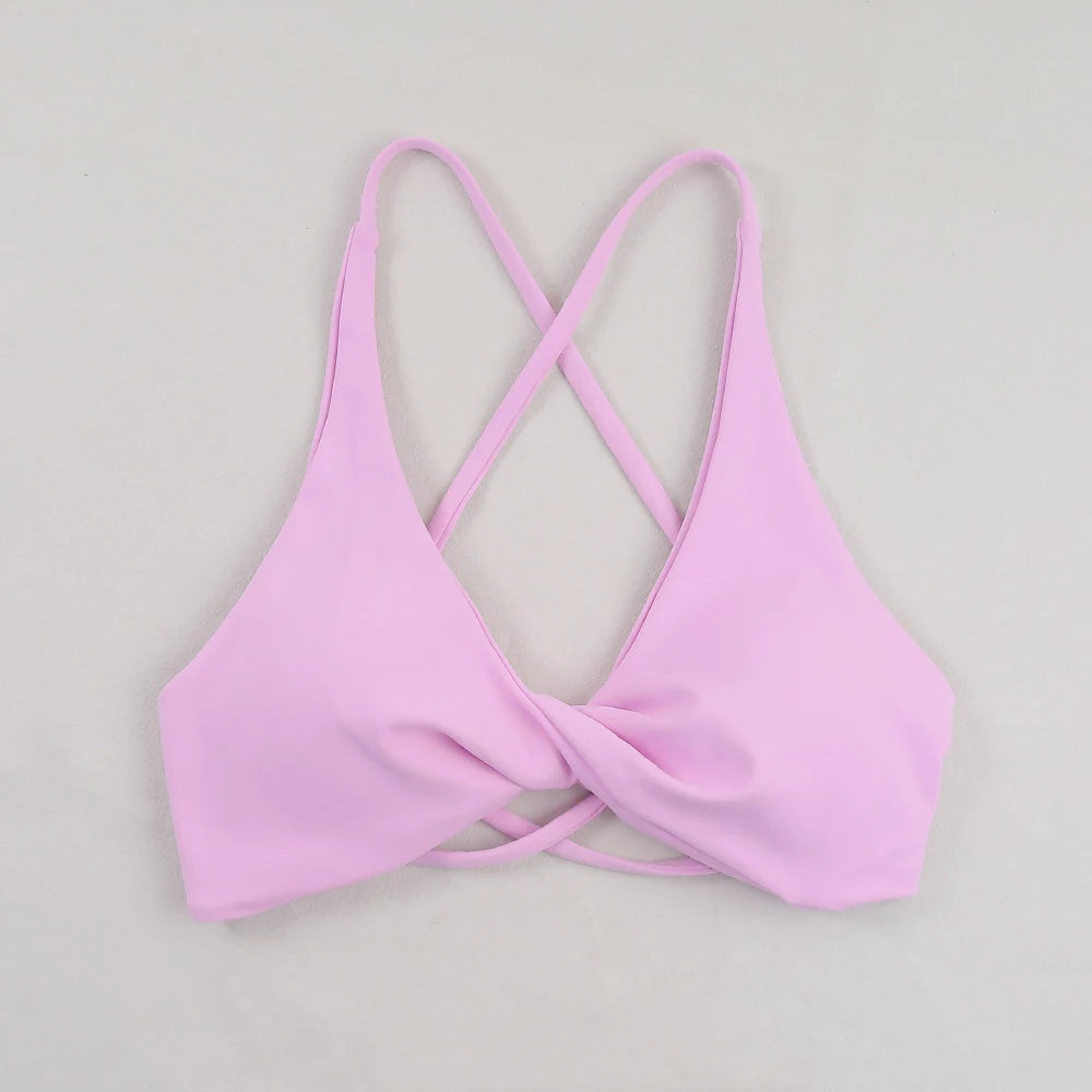 Sexy Slim Shoulder Straps Somfortable High Stretch Sports Underwear Gym Workout Breathable Detachable Yoga Bra