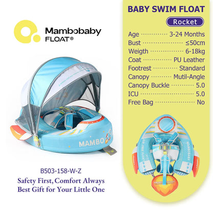 Mambobaby Baby Pool Float Vip 5 Dropshipping Blackproof Pool Mat For Infant Non-Inflatable Natation Buoy With Parasol Beach Toys
