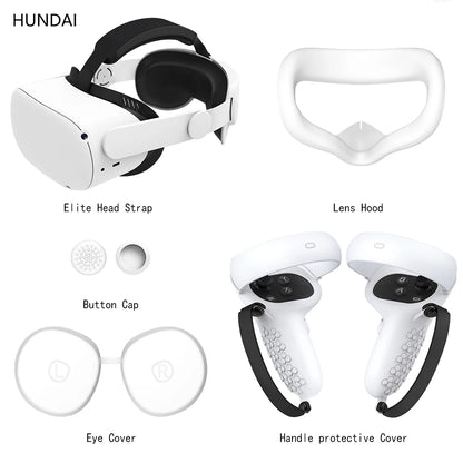 VR Protective Cover Elite Strap Head Strap Touch Controller Shell Case With Strap Handle Grip For Oculus Quest 2 Accessories