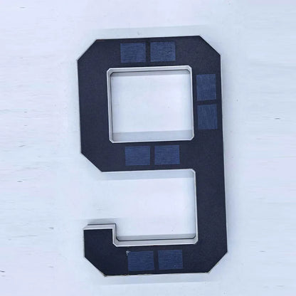 LED Solar House Number Light Waterproof Address Sign Modern Light Sensor Door Plate for Outdoor Home Yard Wall Decoration Use
