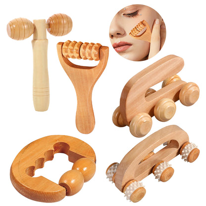 1 Pcs Wooden Massage Roller Tool, Manual Wooden Massager, Wood Back Massage Roller for Neck Leg Back Deep Tissue Muscle Massager