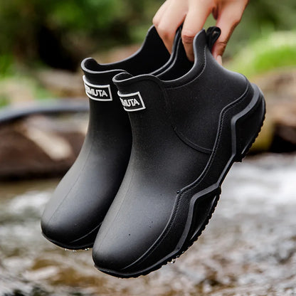 2026 new Low-cylinder Rain Shoes for Men and Women: Outdoor Fishing Waterproof Shoes, Stylish Style for Outdoor Wear, Rain Boots
