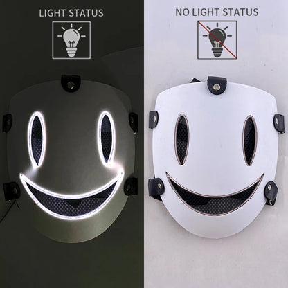 Anime High Rise Invasion Sniper LED Light up Mask Japanese Killer Japanese White Masks Carnival  Halloween Party Costume Props