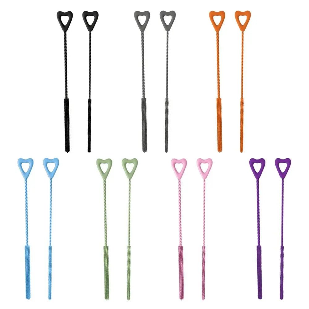 Durable Reusable Silicone Straw Cleaning Brush Long Household Gap Brush Kitchen Gadgets Drinking Straw Cleaner Brush for
