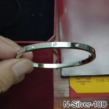 Rose Gold Silver Plated Diamond Studded Bangle Bracelet for Women 16 17 18 19 Size Fashion Jewelry Bracelets