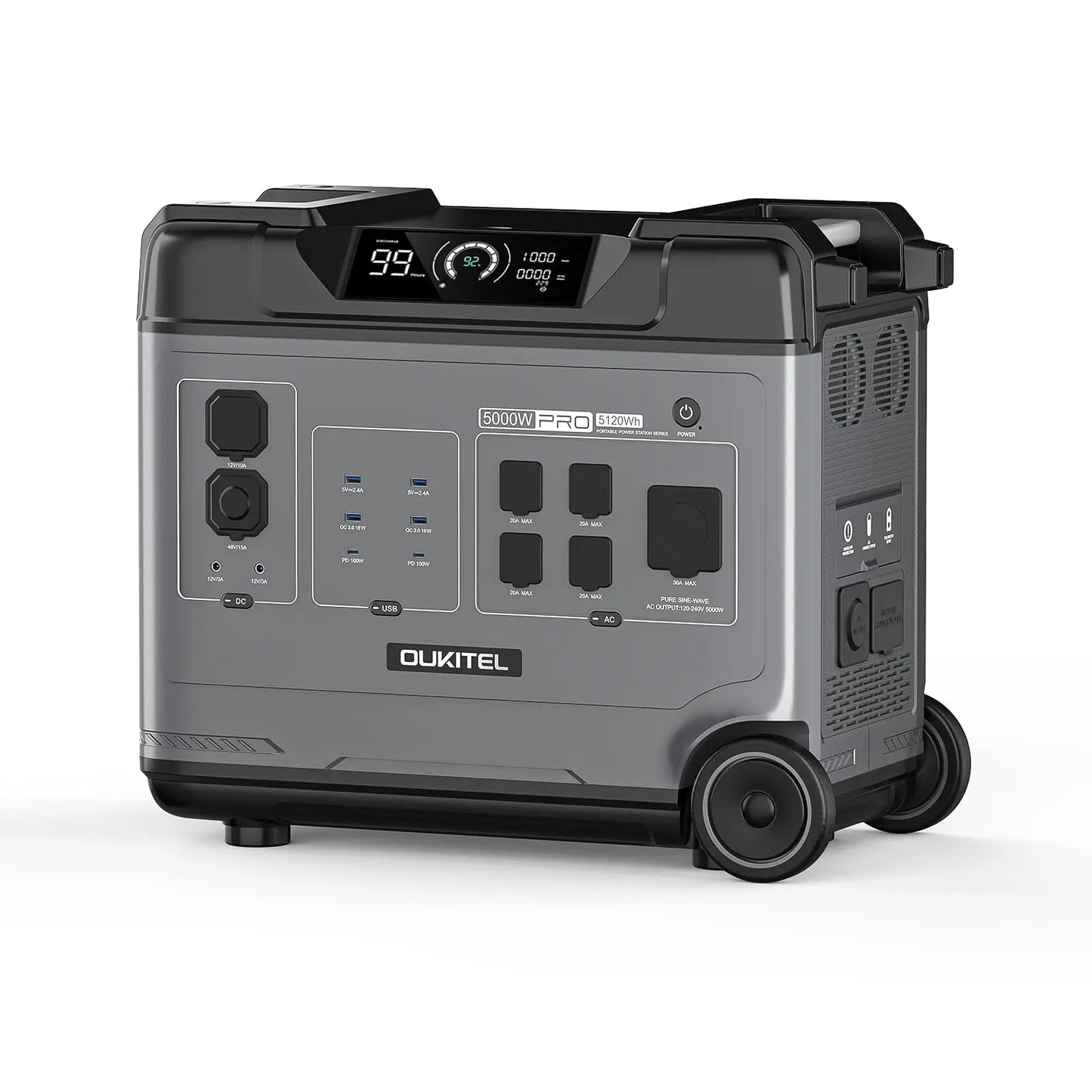 OUKITEL BP5000 Pro Max Portable Power Station 5000W Solar Generator 5120Wh Lifepo4 Home Backup Outdoor Camping Mobile Power