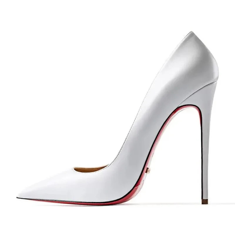 Plus Size 34-44 Sexy Red Shoes Dress Party Wedding High Heels Rubber Bottom Pointed Toe Spring Shallow Women Pumps