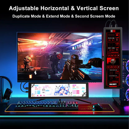 11.3/7.84/8.8 Inch Portable Monitor Long Stretched Strip Display 1920x440 IPS LCD Screen for Raspberry Pi AIDA64 PC Laptop