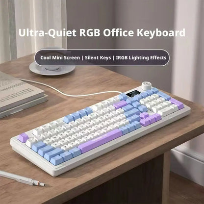 Wired Mechanical Feel Keyboard Mouse Set RGB Glow Low Noise Ultra Thin Gaming Combo Fashion High Value Computer Office Kit