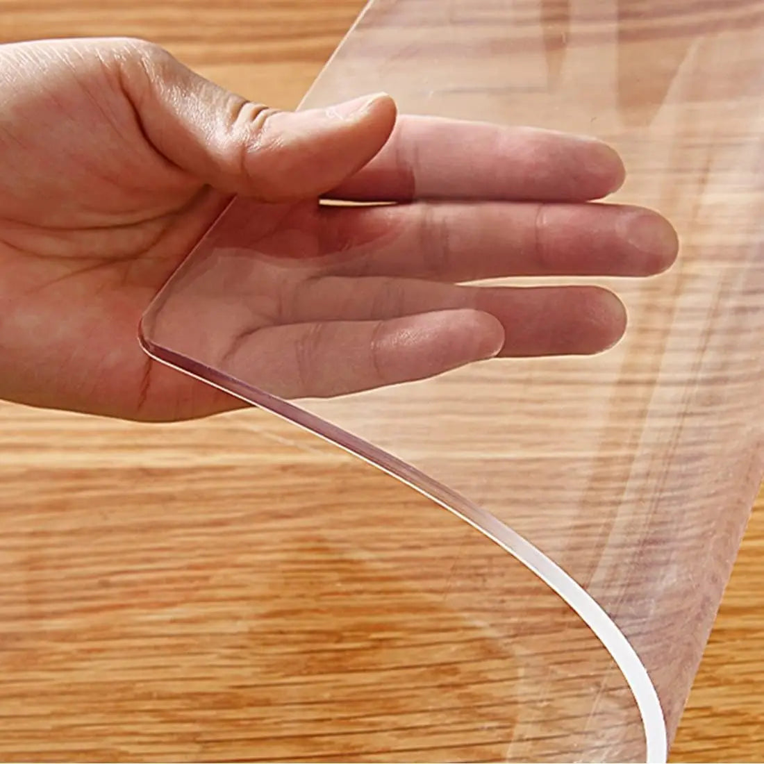 1.5mm Thick Clear PVC Tablecloth, Heat-Resistant Waterproof Oil-Proof Dining Mat for Kitchen Table, Multiple Sizes