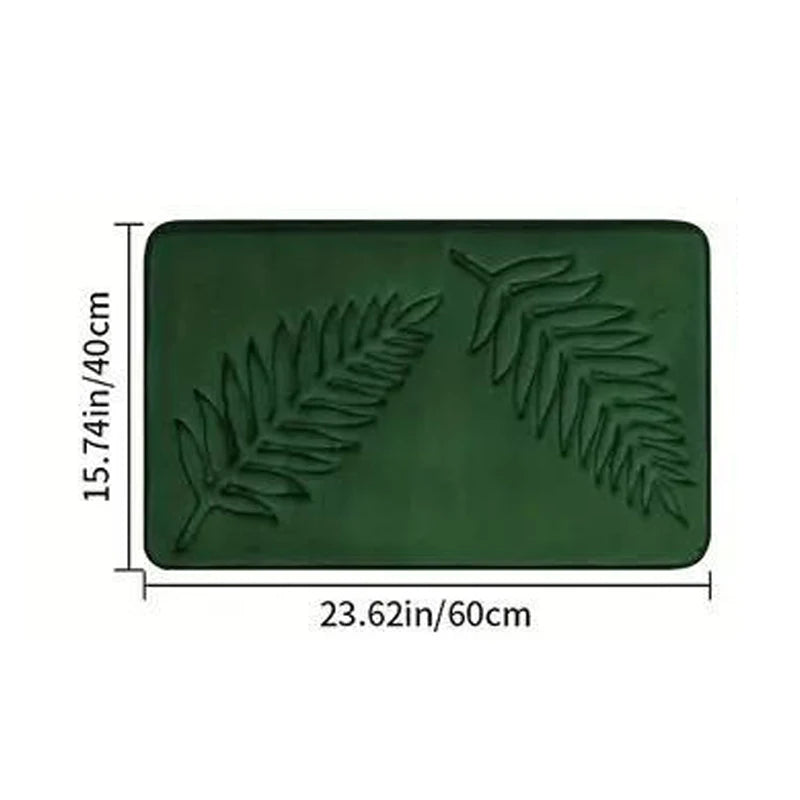 3 Piece Bathroom Mat Memory Foam Ultra Soft and Absorbent Leaf Bath Rugs Thick Washable For Bathroom Toilet Tub Mat Set
