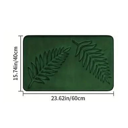 3 Piece Bathroom Mat Memory Foam Ultra Soft and Absorbent Leaf Bath Rugs Thick Washable For Bathroom Toilet Tub Mat Set