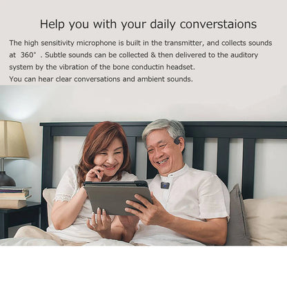 Bone Conduction Hearing Aid Headphones Wireless TV Listening Headsets with Hearing Amplifier to Watch TV and Conversation
