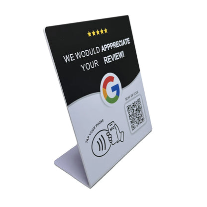 Programmable NFC215 Google Review Card NFC Station Table 13.56Mhz QR code can be independently set to link Standing Card
