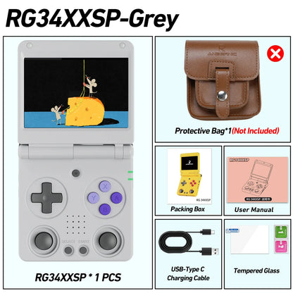Anbernic RG34XXSP 3.4-Inch IPS Linux 64-bit Game Console H700 Quad-Core 1GB Retro Game Player HD-Connect To TV RG 34XXSP 3300mAH