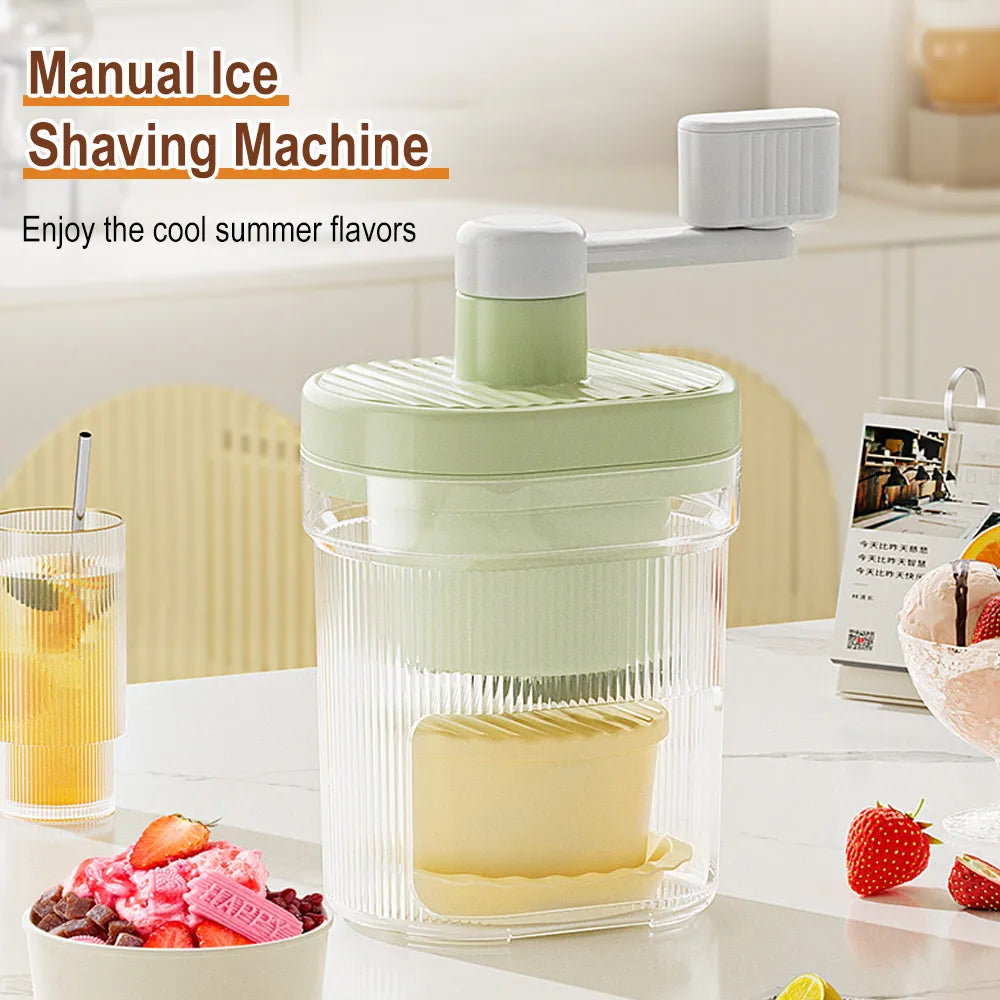 Shaved Ice Machine Small Manual Ice Crusher Home Hand-cranked Machine Making Smoothie Machine Practical Portable Ice Cream Tools
