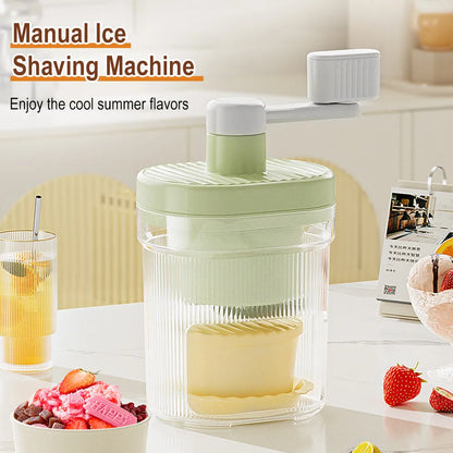 Shaved Ice Machine Small Manual Ice Crusher Home Hand-cranked Machine Making Smoothie Machine Practical Portable Ice Cream Tools